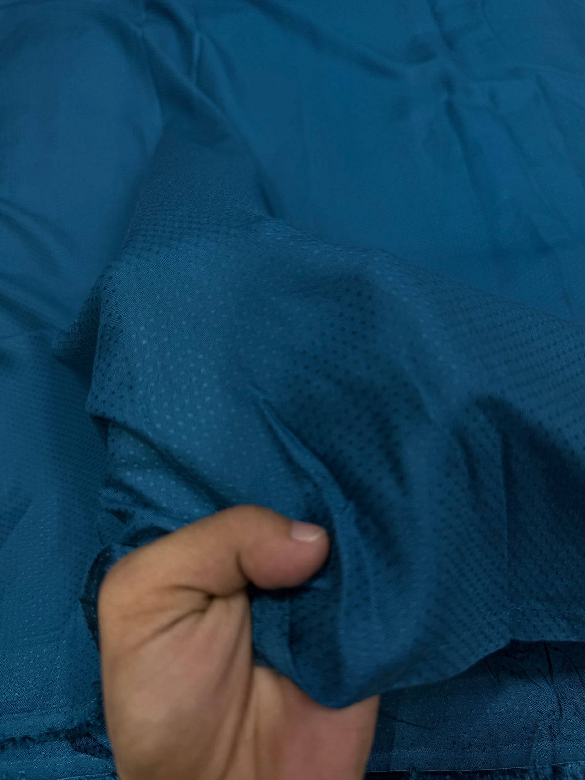 Buy Premium Rayon Solid Petrol Blue Dobby Fabric