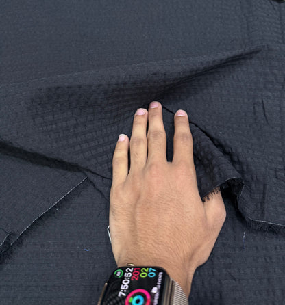 Buy Premium Seersucker Solid Black Fabric