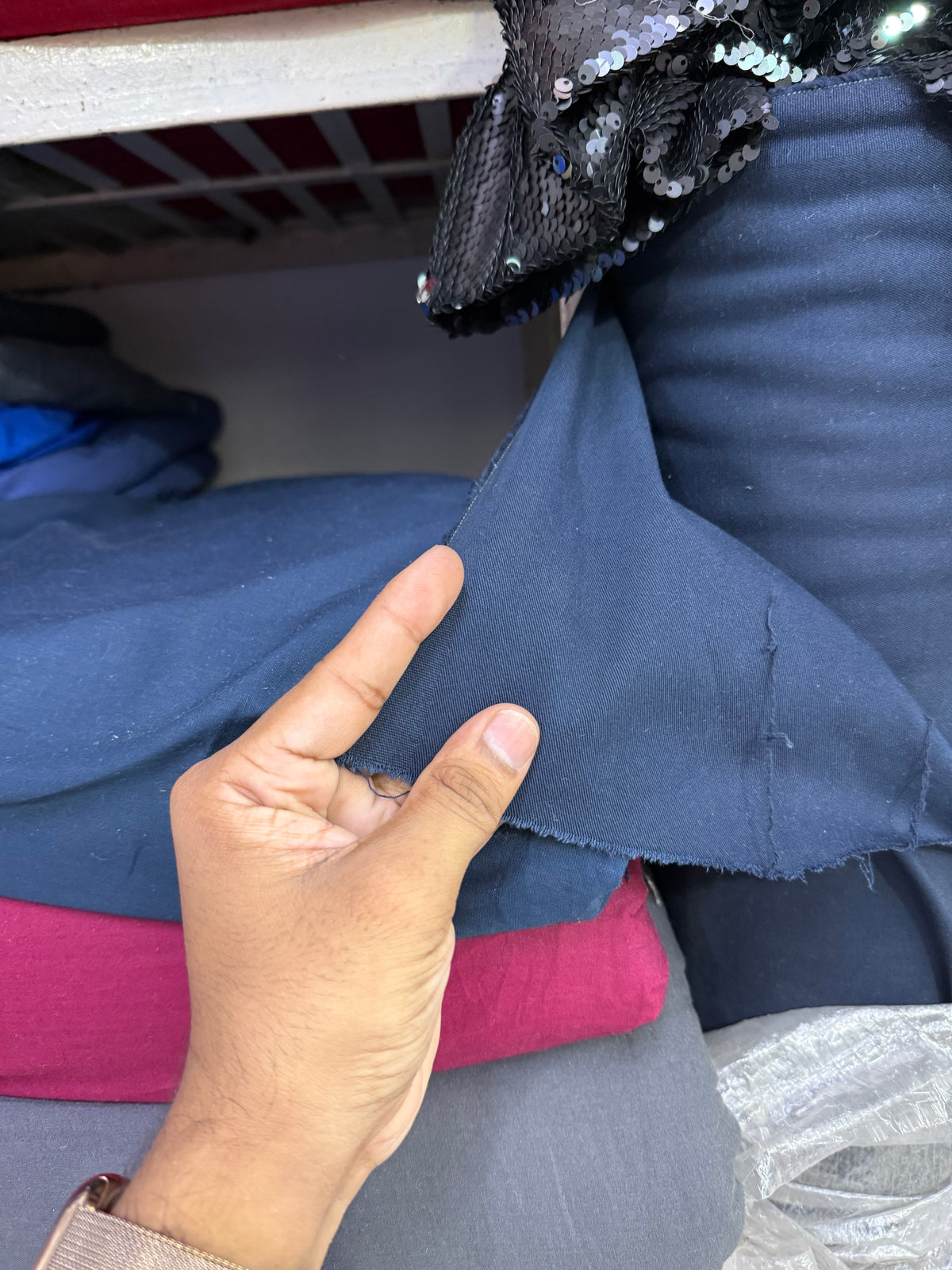 Buy Bottom Cotton Twill Navy Blue Fabric