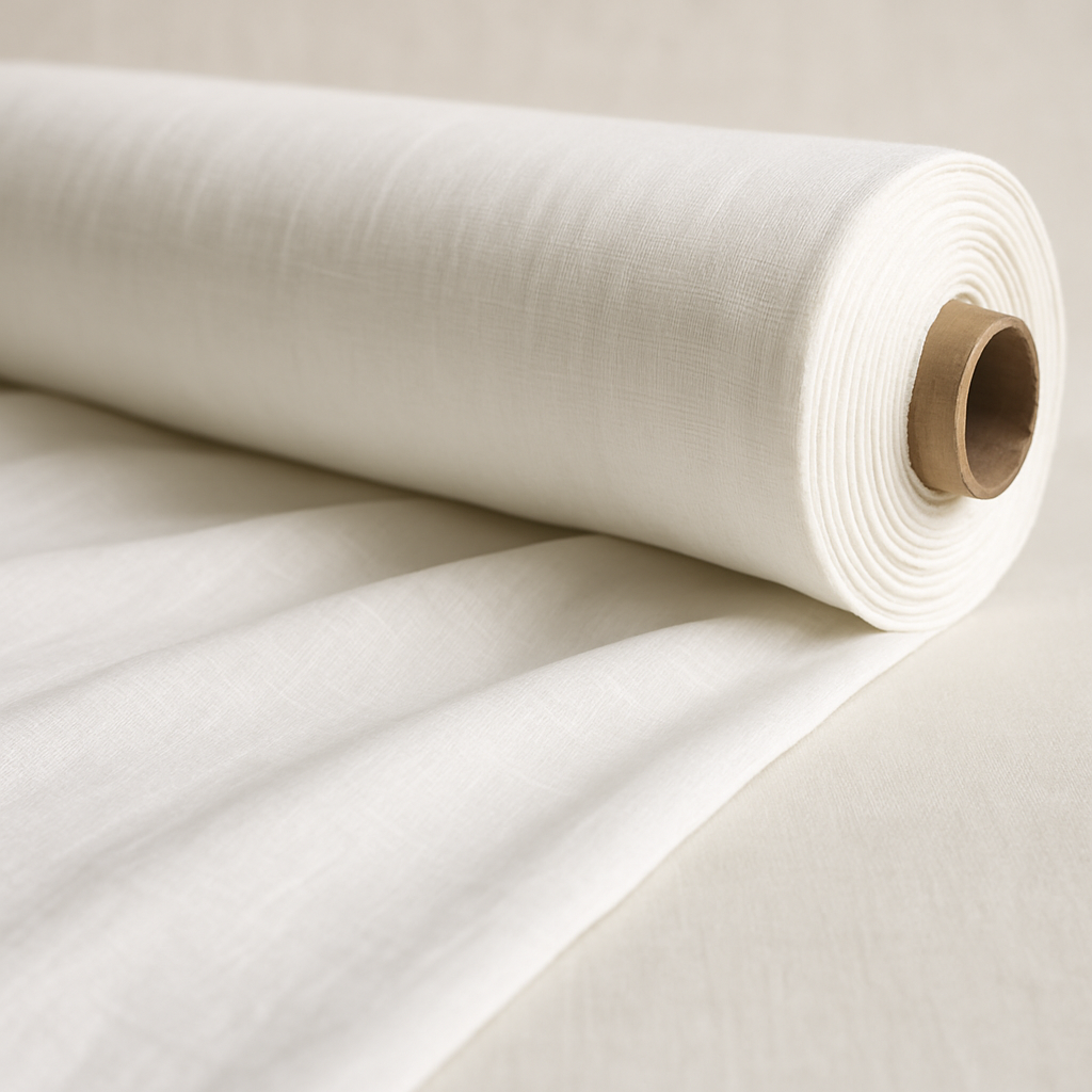 Buy Pure White Linen Cotton Fabric - MAF 