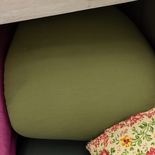 Buy Crinkled Crepe Olive Green Fabric - MAF 