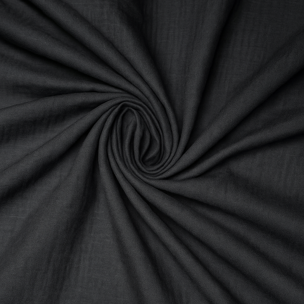 Solid Grey Black Cotton Self Check - MAF 