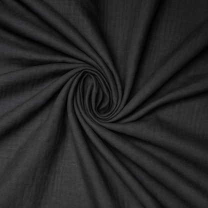 Solid Grey Black Cotton Self Check - MAF 