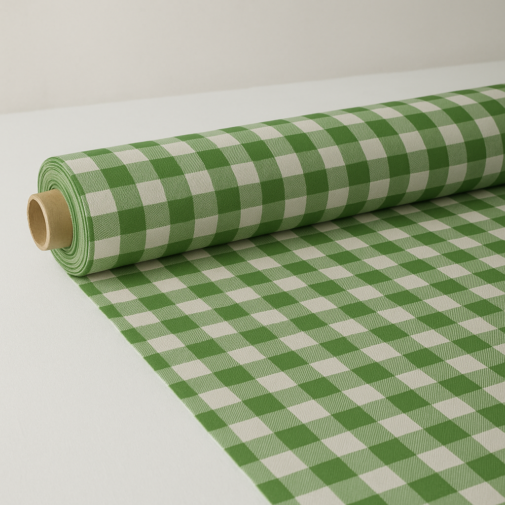 POPLIN CHECK GREEN 58 inch width - MAF 