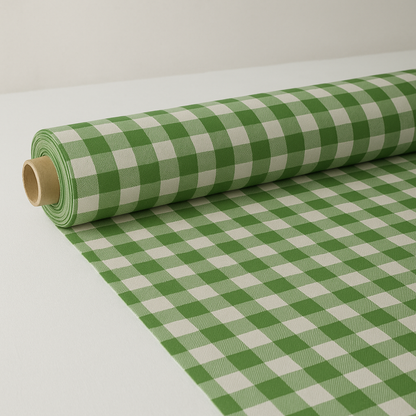 POPLIN CHECK GREEN 58 inch width - MAF 