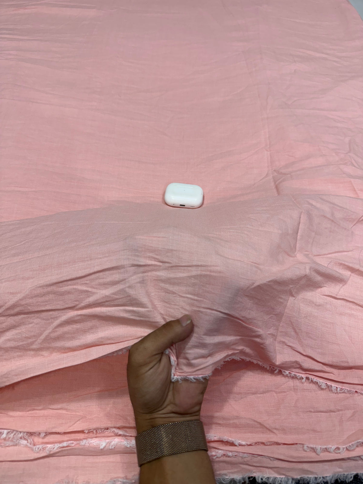 Buy Premium Mul Cotton Peach Samra Solid Fabric