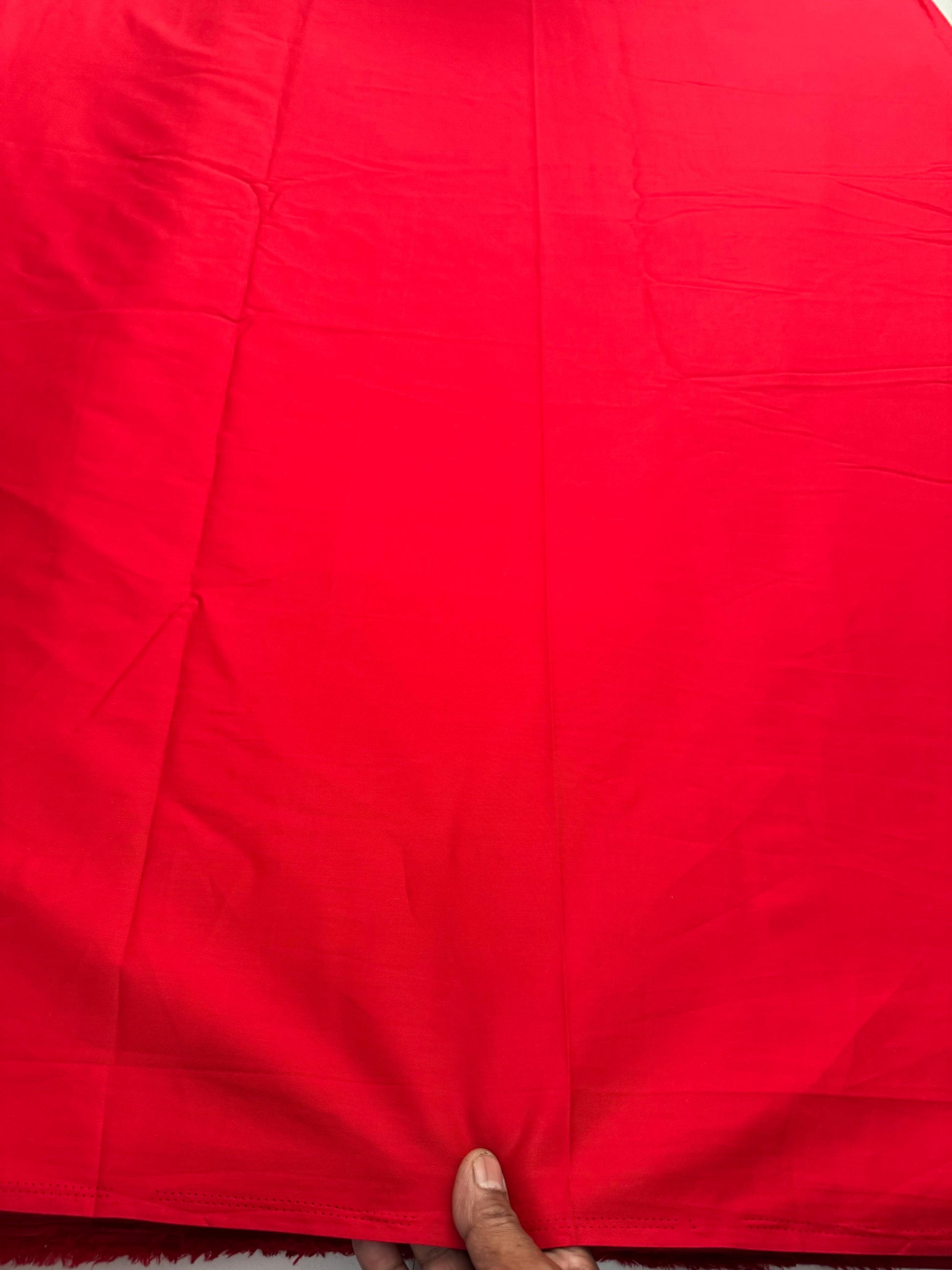 Buy Red Pure Cotton Poplin Fabric - MAF 