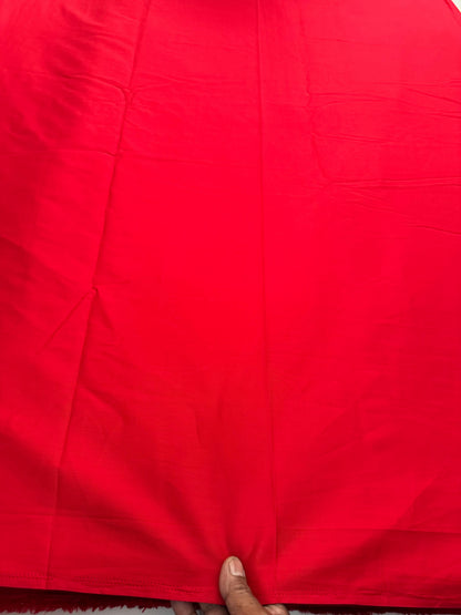 Buy Red Pure Cotton Poplin Fabric - MAF 
