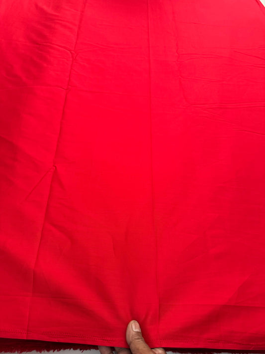 Buy Red Pure Cotton Poplin Fabric - MAF 