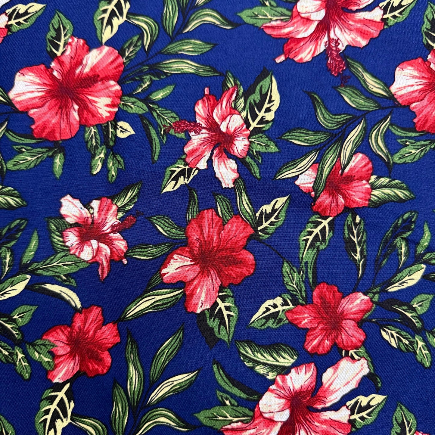 Buy Premium Rayon Hibiscus Printed Fabric - MAF 