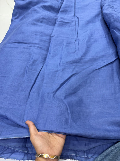 Buy Lab Certified Pure Linen Solid Stone Blue Premium Fabric