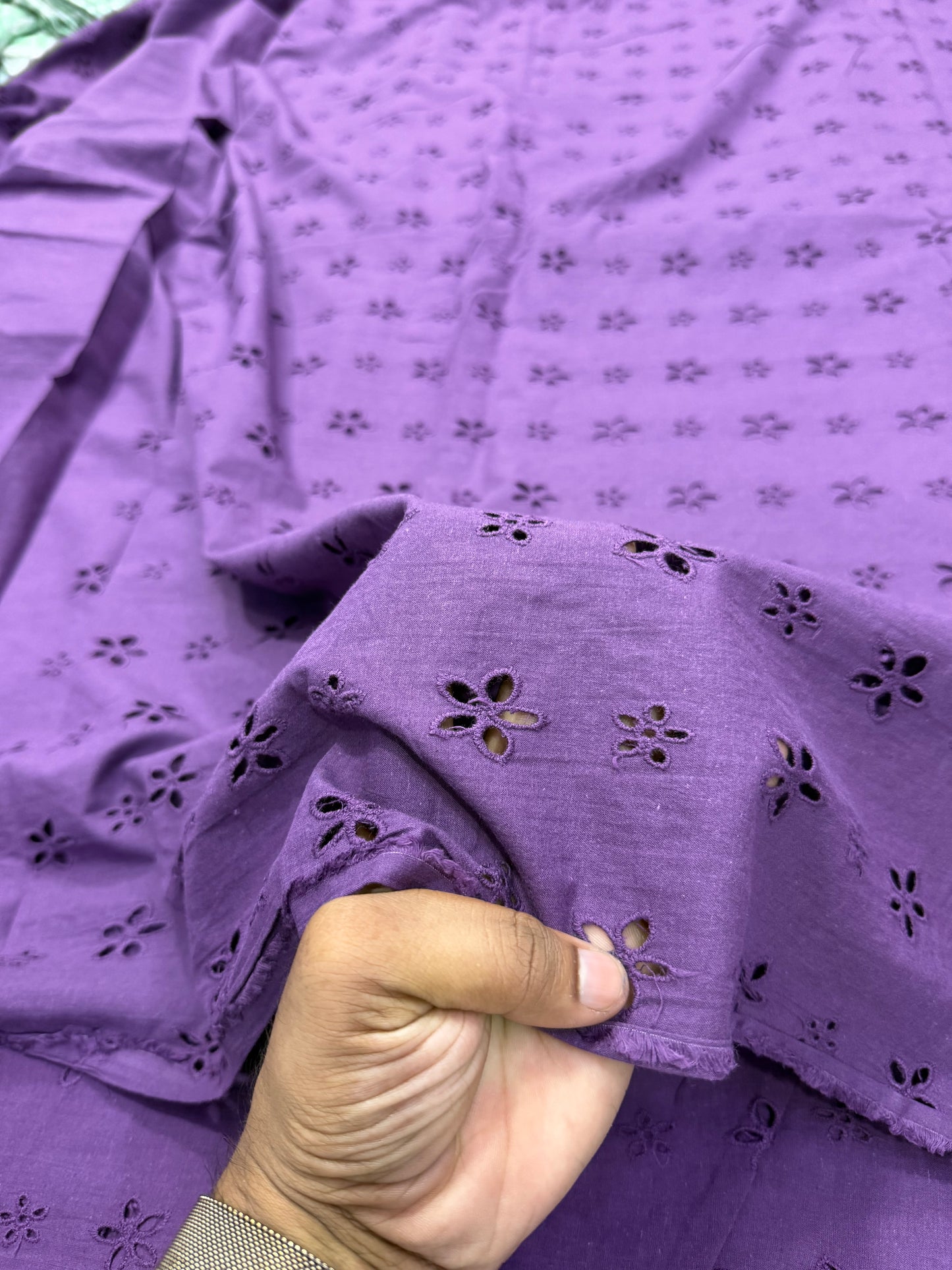 Buy Cotton Hakoba Purple 2 Size Flower Fabric