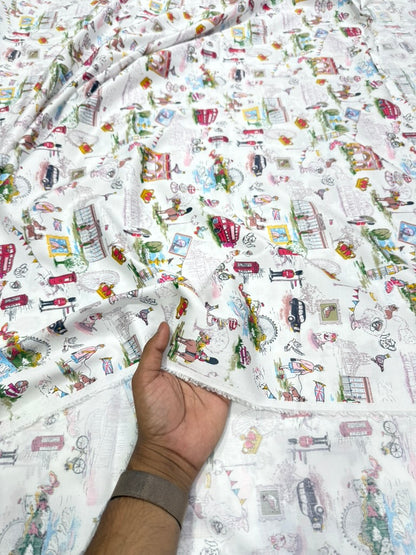 Buy Cotton Poplin City Printed Fabric