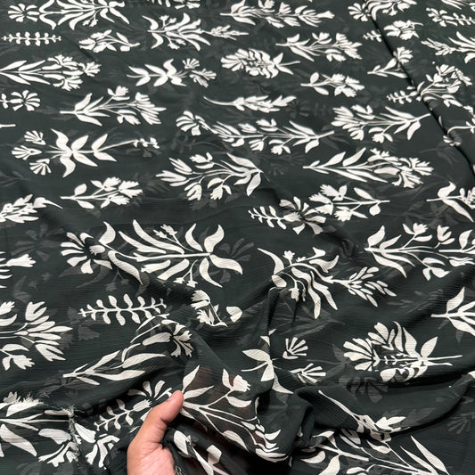 Buy Viscose Chiffon Stick Plant Printed Fabric - MAF 