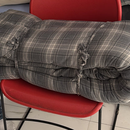 Buy Cotton Twill Grey Check Yarn Dyed Fabric