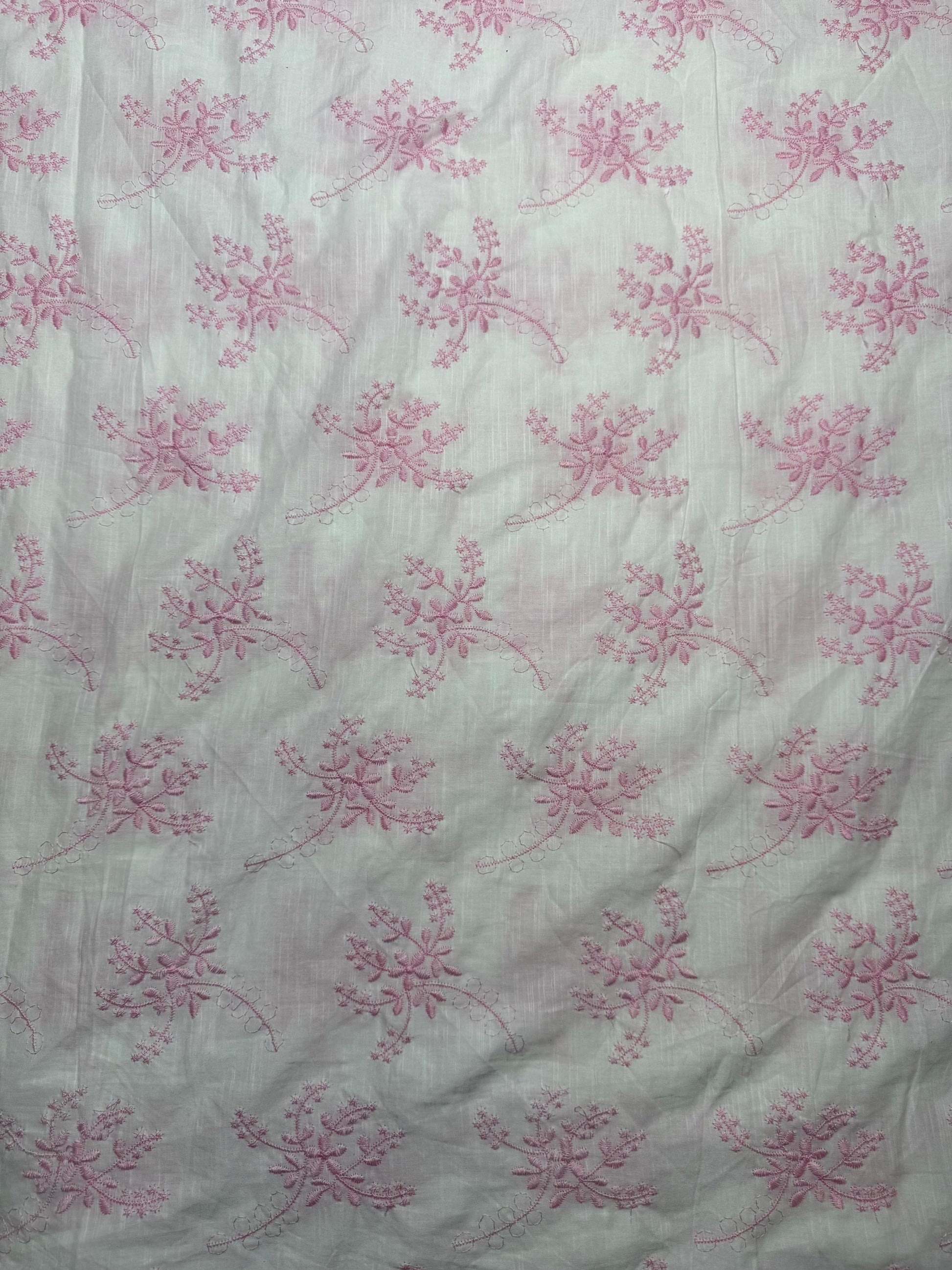 Buy Pure Cotton Cambric slub Baby Pink Embroidery Fabric - MAF 