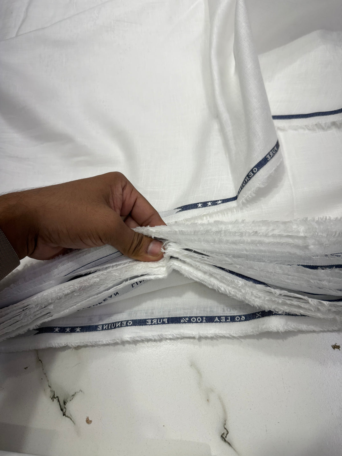 Buy Salvage Imported 100% Linen Pure White