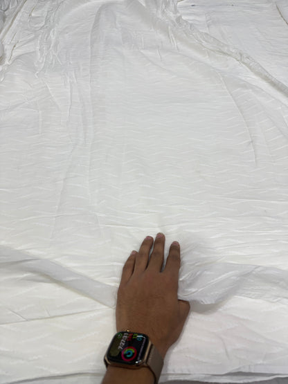 Buy Cambric Self Tonal Wave White Dobby Zigzag Fabric