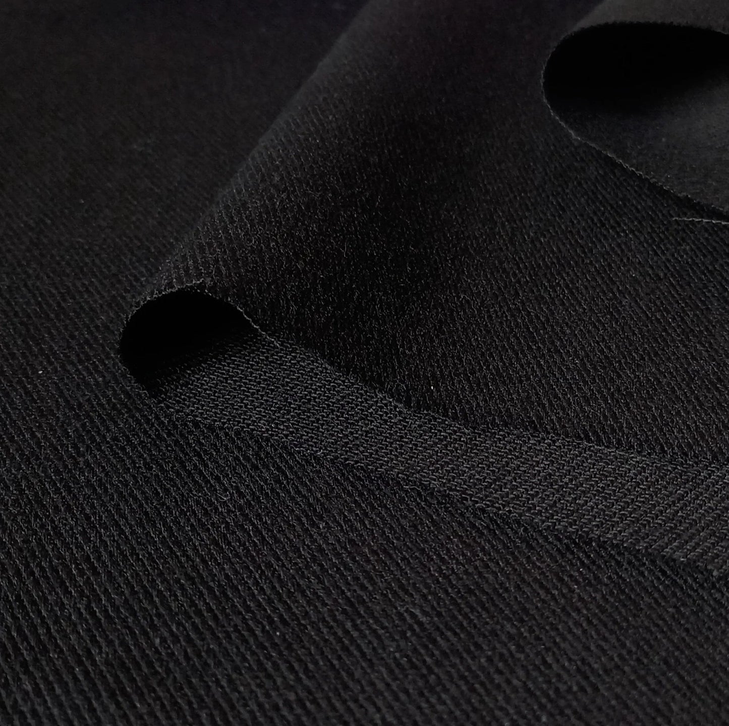 Buy Bottom Non Denim Twill Lycra Jet Black Fabric - MAF 