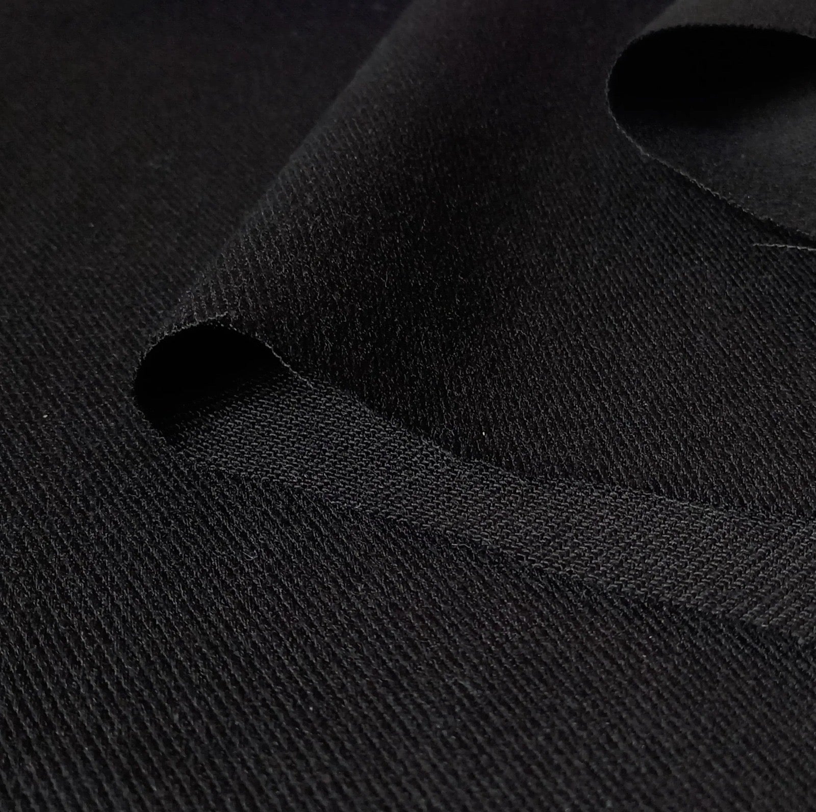 Buy Bottom Non Denim Twill Lycra Jet Black Fabric - MAF 