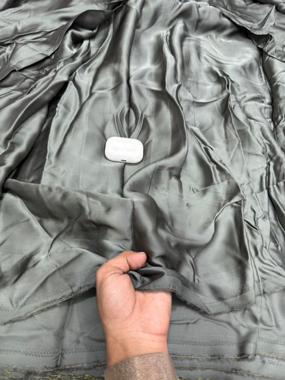 Buy Fine Premium Viscose Modal Satin Solid Steel Grey Fabric