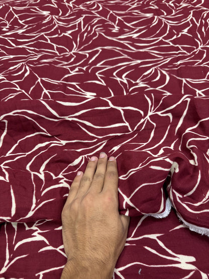 Buy Premium Cotton Double Cloth Wine Crackle Print Fabric