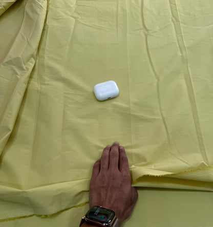 Buy Poplin Lycra Plain Fabric Butter Yellow