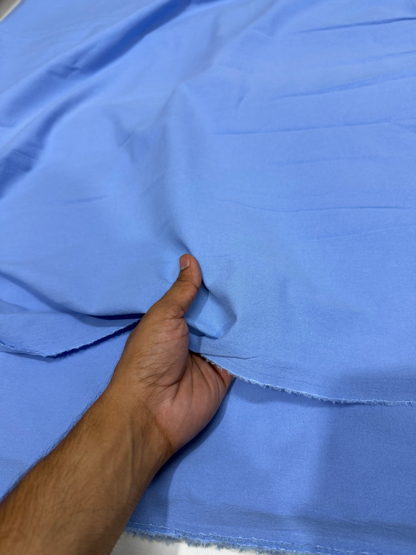 Buy Crimp Cotton Solid Official Blue Fabric - MAF 