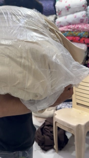Buy Pure Linen Solid Khadi Beige Fabric