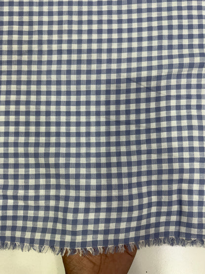 Buy Premium Cotton Yarn-Dyed Sky Blue Gingham Check Fabric