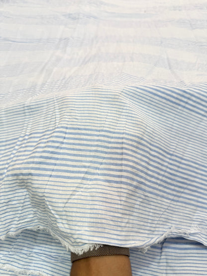 Buy Premium Seersucker Sky Blue Pinstripe Fabric