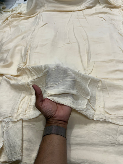 Buy Pure Chiffon Solid Beige Fabric - MAF 