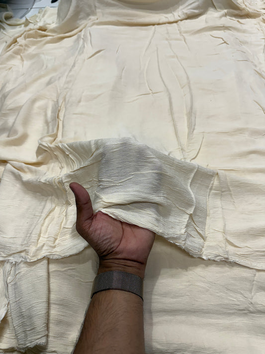 Buy Pure Chiffon Solid Beige Fabric - MAF 
