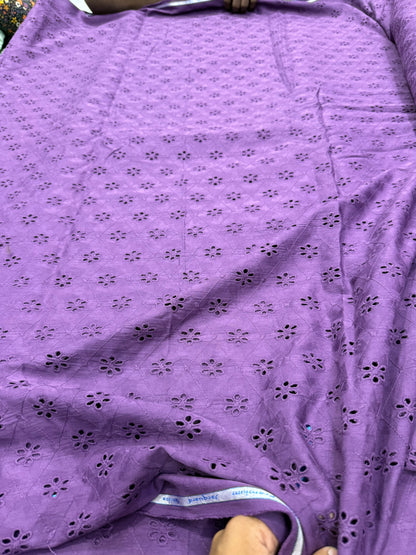 Buy Cotton Hakoba Purple Diamond Flower Fabric