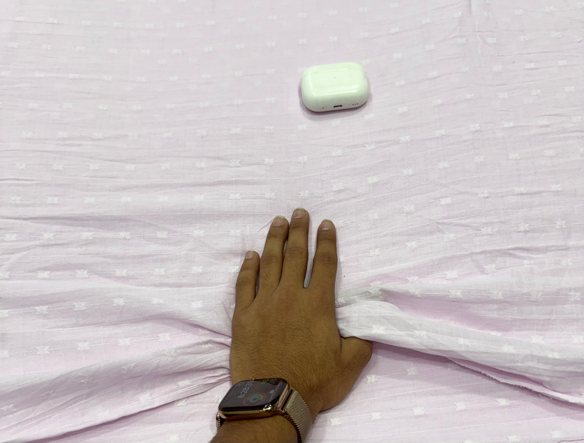 Buy Cambric Pink Self Tonal Dobby Buta Fabric