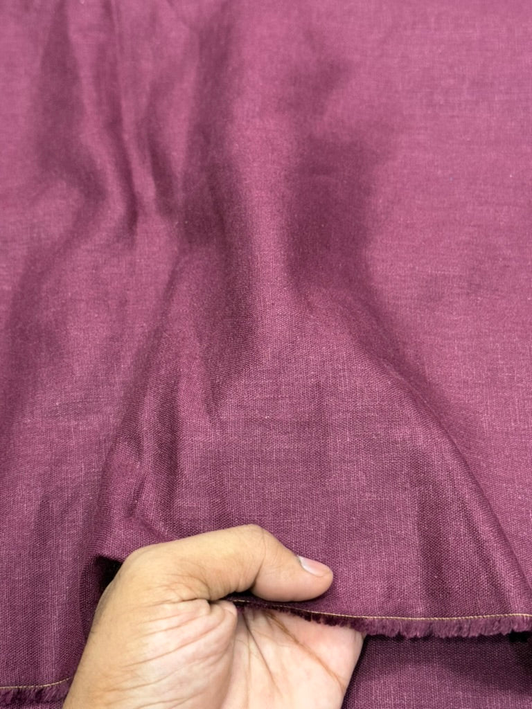 Buy Rare Pure Linen Sangria Red Solid Fabric