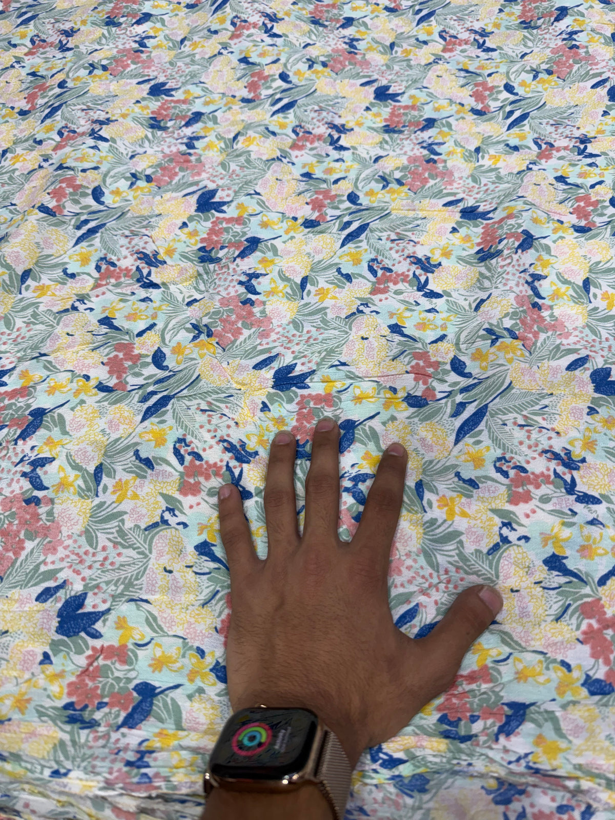 Buy Premium Viscose Rayon Rinkle White Multicolor Wildflower Print Fabric