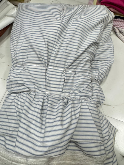 Buy Cotton Yarn Dyed Blue Trio Stripe Shirting Fabric