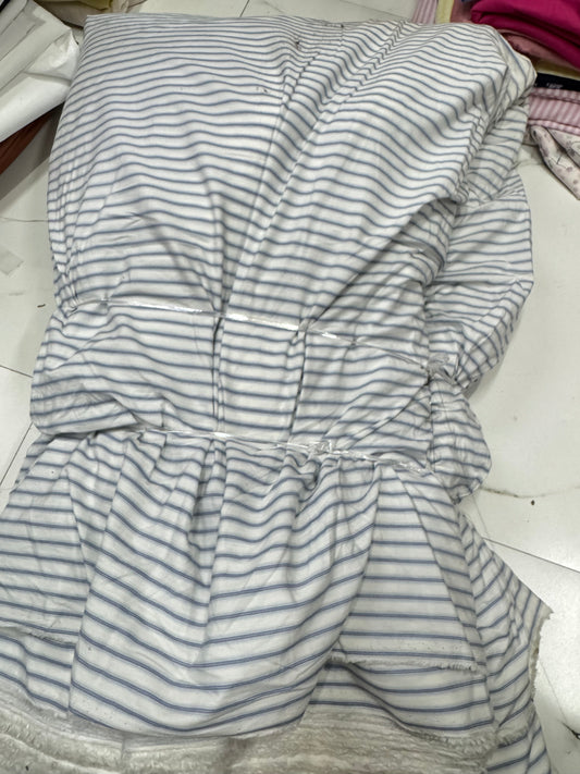 Buy Cotton Yarn Dyed Blue Trio Stripe Shirting Fabric