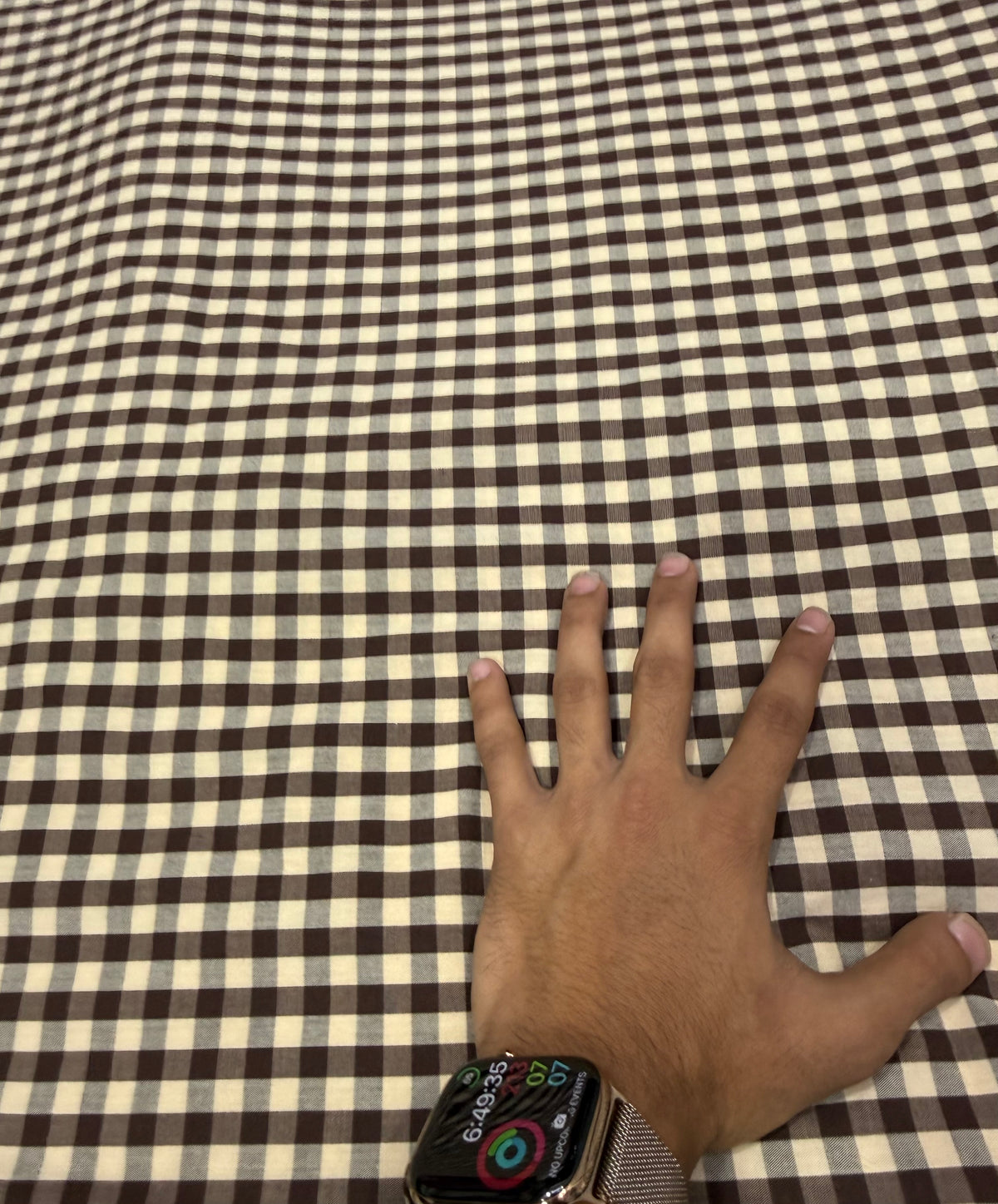Buy Premium Cotton Yarn-Dyed Espresso Cream Gingham Check Fabric
