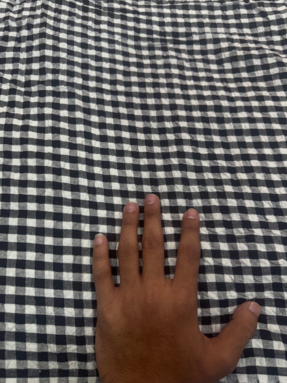 Buy Premium Cotton Seersucker Monochrome Classic Gingham Fabric