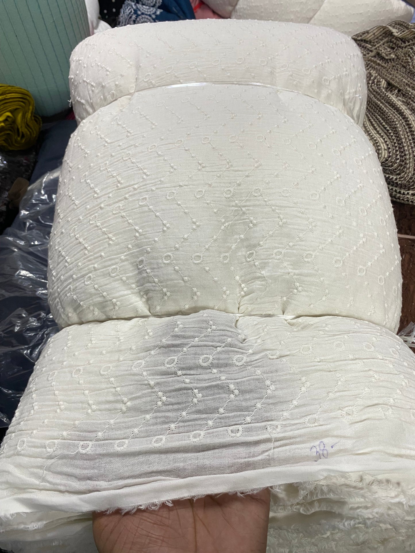 Buy Premium Cotton Double Cloth All Over Embroidery