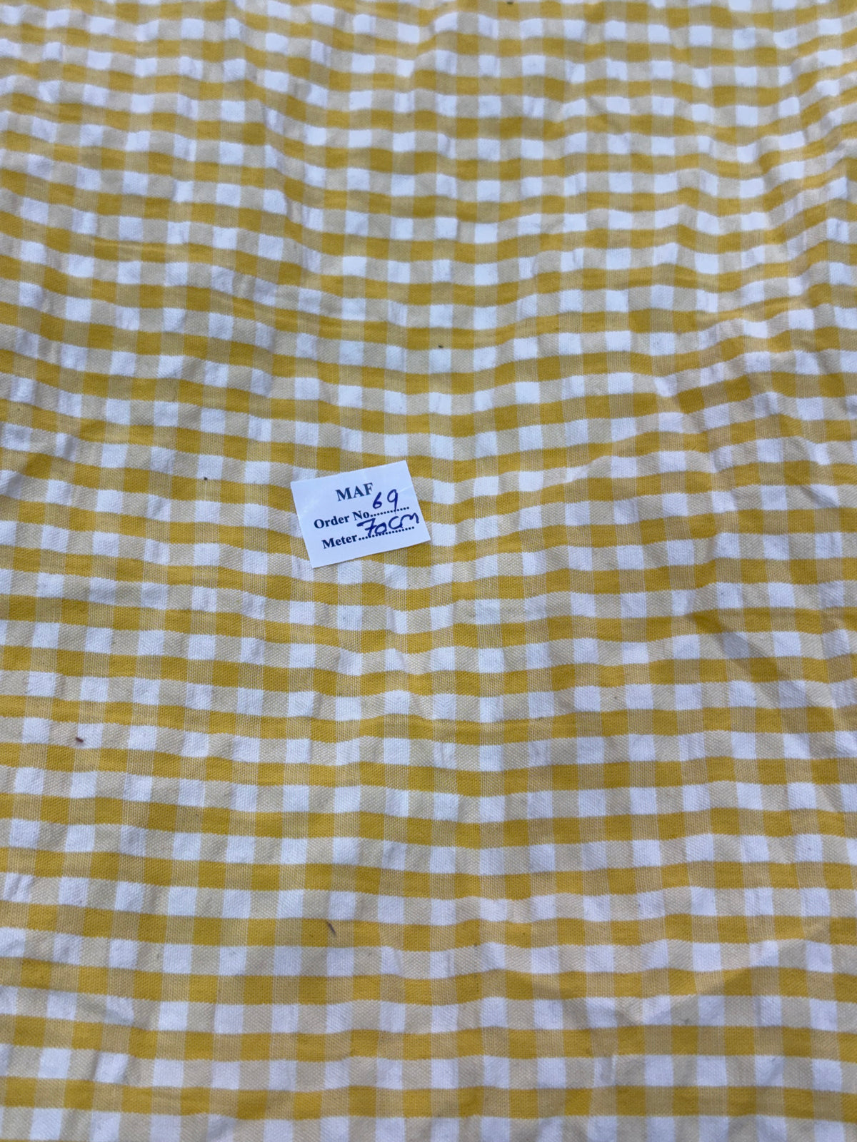 Buy Cutpiece Cotton Seersucker White Yellow Gingham Blush Checks 70 Centimeter