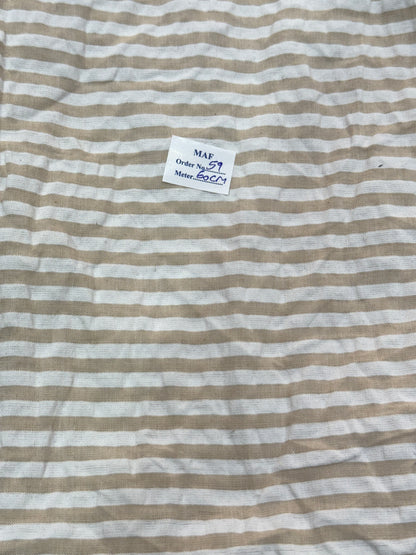 Buy Cutpiece Cotton Seersucker Beige Stripe 60 Centimeter