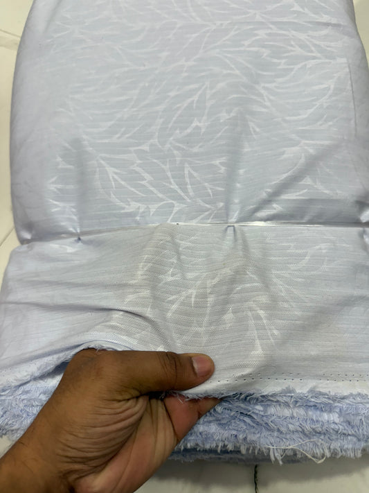 Buy Shirting Poplin Baby Blue Self Dobby Leaf Fabric - MAF 