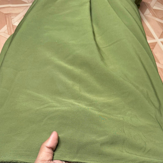 Heavy European Georgette Mehendi Green Fabric - MAF 