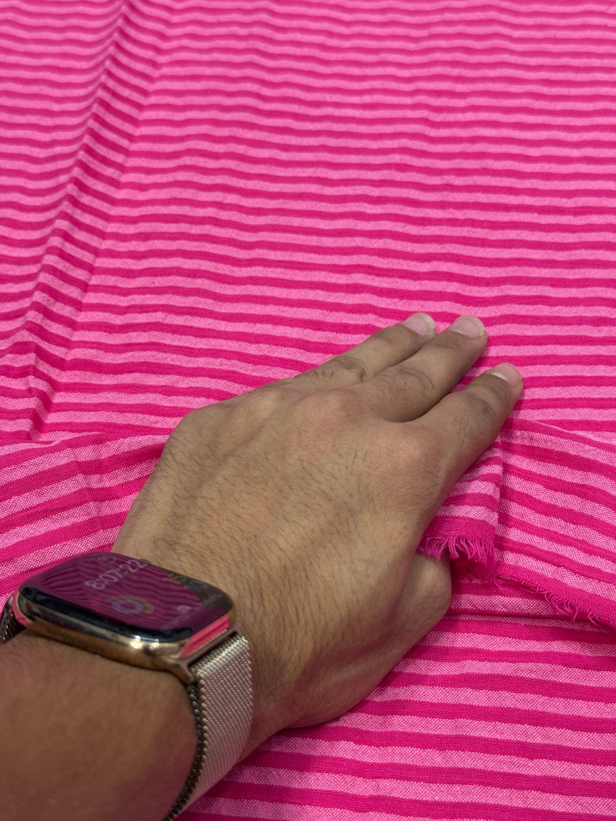Buy Trending Seersucker Pink Shades Stripe Fabric