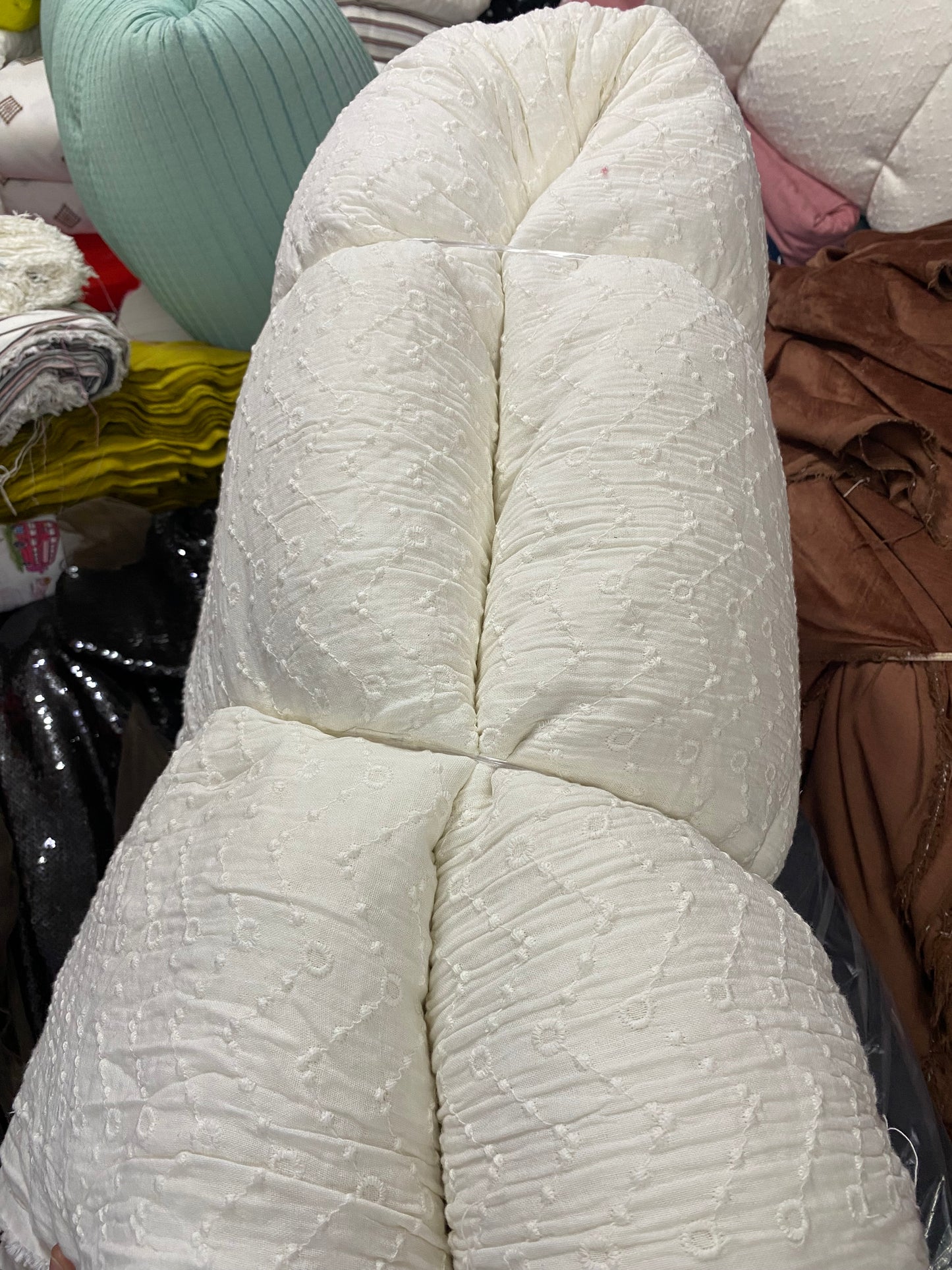 Buy Premium Cotton Double Cloth All Over Embroidery