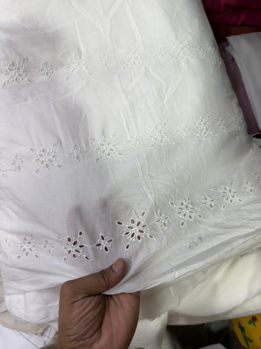 Buy Premium Cotton Cambric Schiffli Snowflake Embroidery