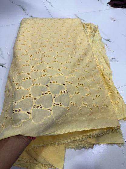 Buy Cotton Hakoba Yellow Heart Embroidery